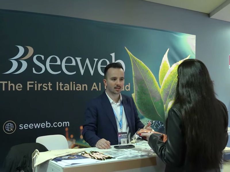 Seeweb sponsor booth at AI Heroes