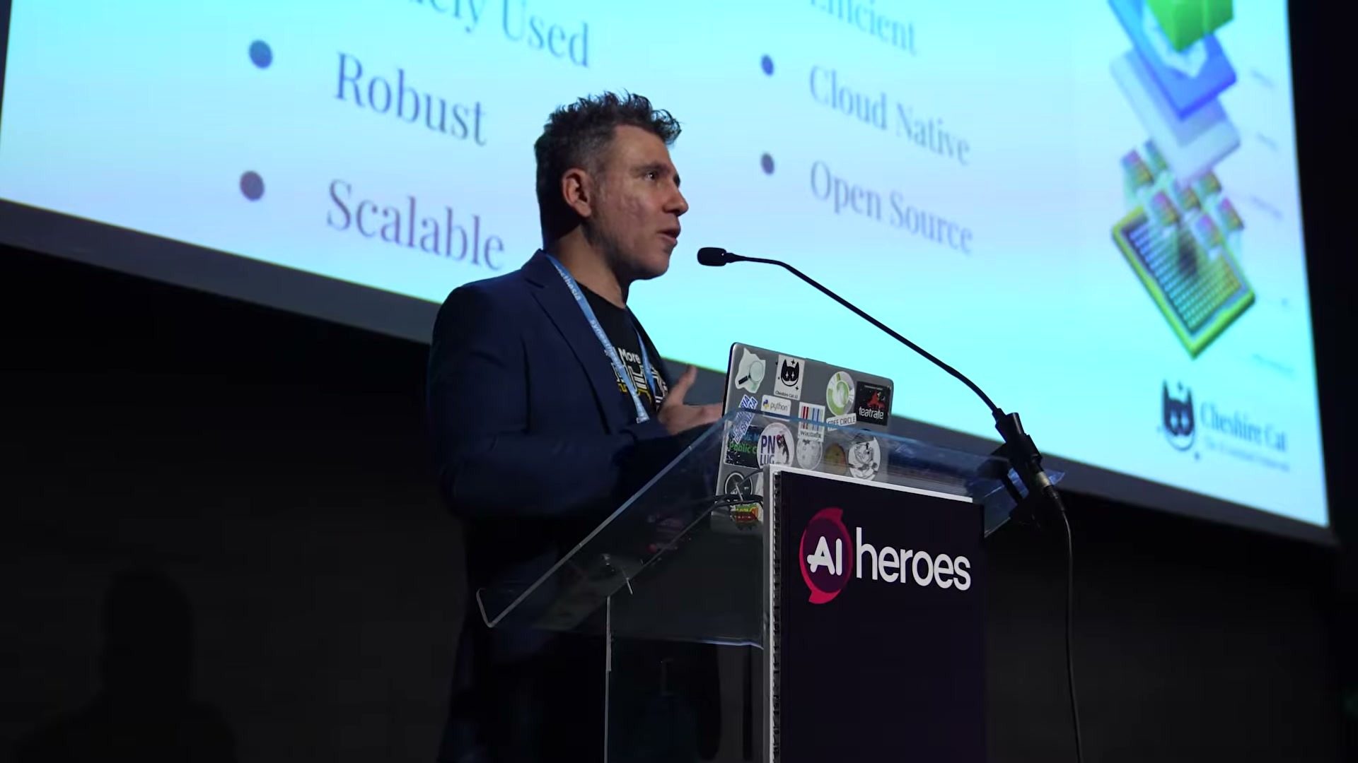 Speaker on the main stage at AI Heroes