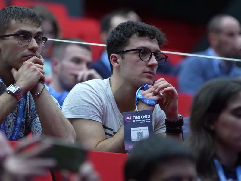 Attendees following a talk at AI Heroes