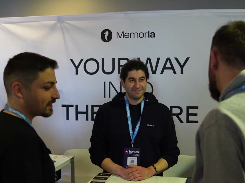 Memoria sponsor booth at AI Heroes