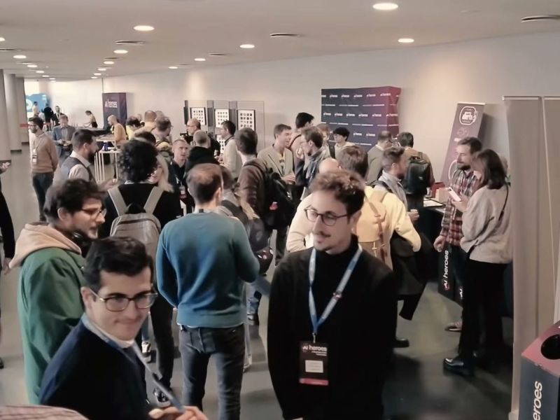 Networking area during the break at AI Heroes